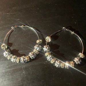 BOGO FREE. RHINESTONE HOOP EARRINGS